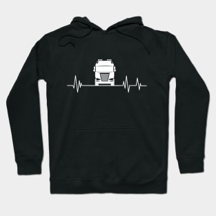 trruck heartbeat Funny Truck Driver , Trucker heartbeat Hoodie